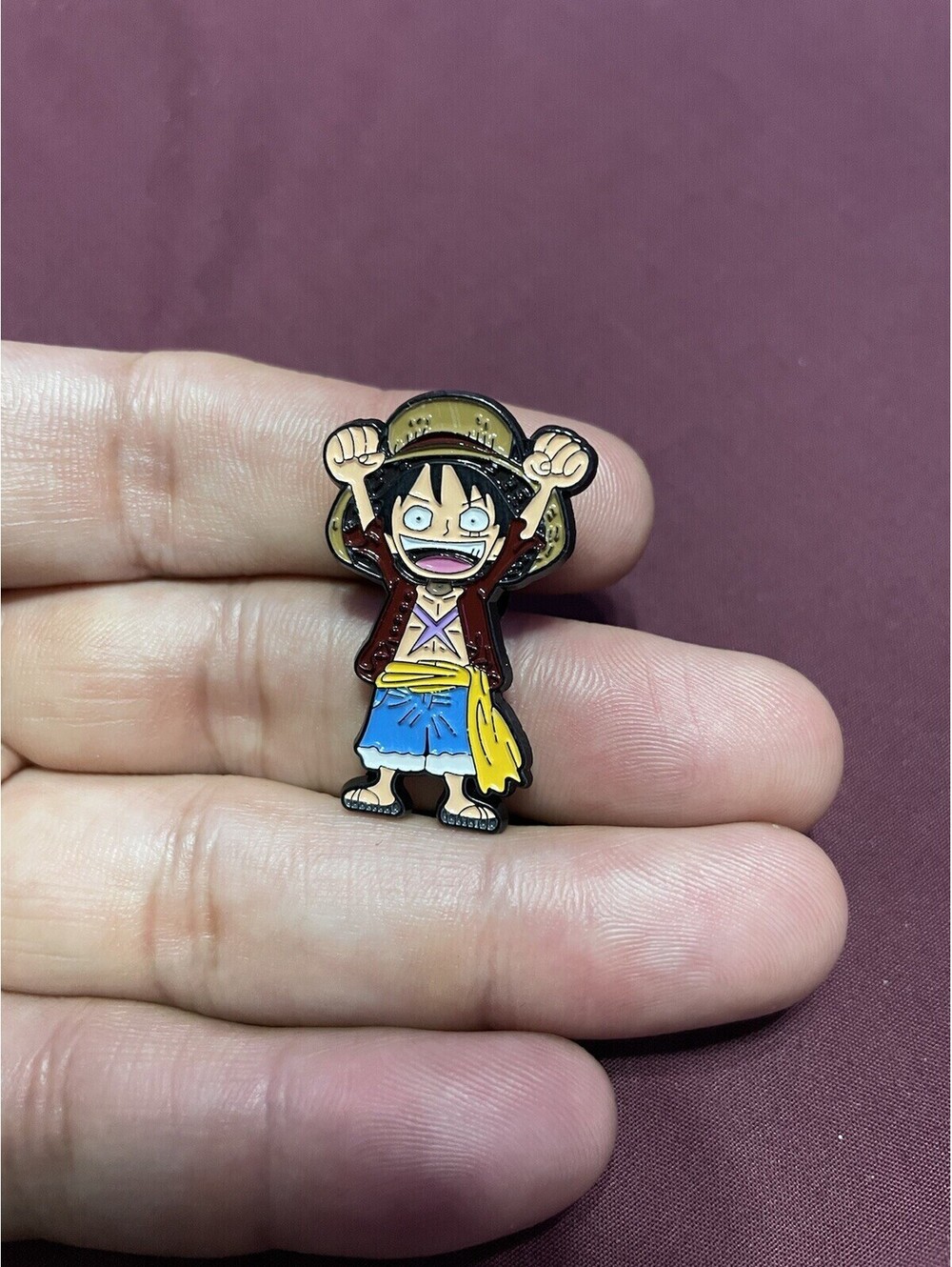 Enamel Pin one piece Monkey luffy Brooch Anime Cute Custom